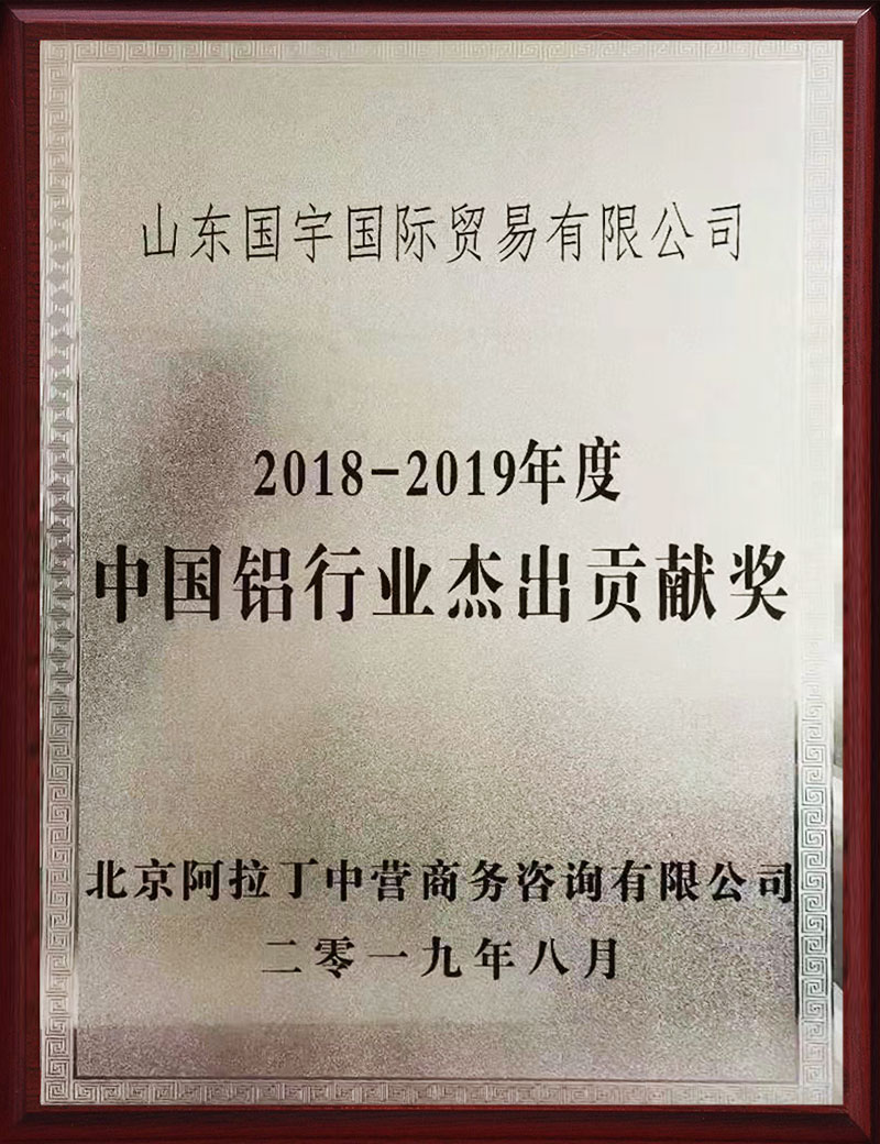 China Aluminum Industry Outstanding Contribution Award